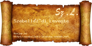 Szebellédi Levente névjegykártya