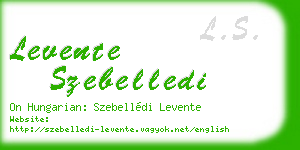 levente szebelledi business card
