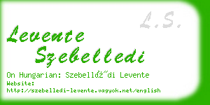 levente szebelledi business card